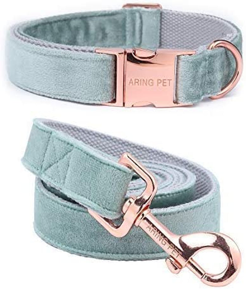 "Premium ARING Velvet Dog Collar and Leash Set - Soft, Comfy & Adjustable for Ultimate Canine Comfort!"