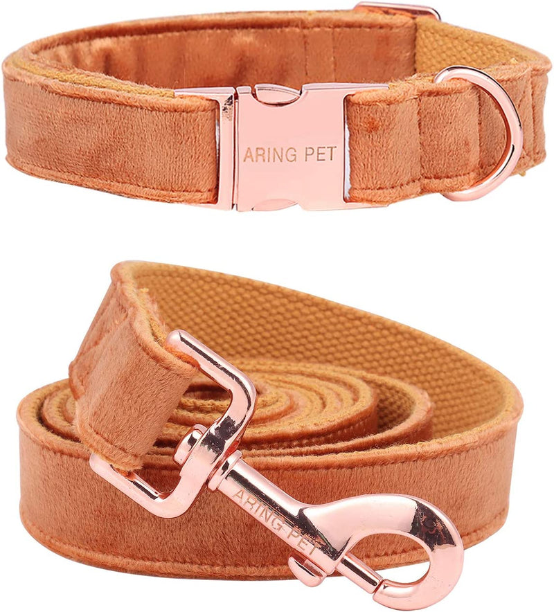 "Premium ARING Velvet Dog Collar and Leash Set - Soft, Comfy & Adjustable for Ultimate Canine Comfort!"
