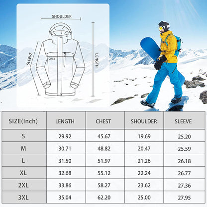 "Stay Warm and Dry in Style with the Ultimate Protection: Men's Waterproof Ski Snow Jacket!"