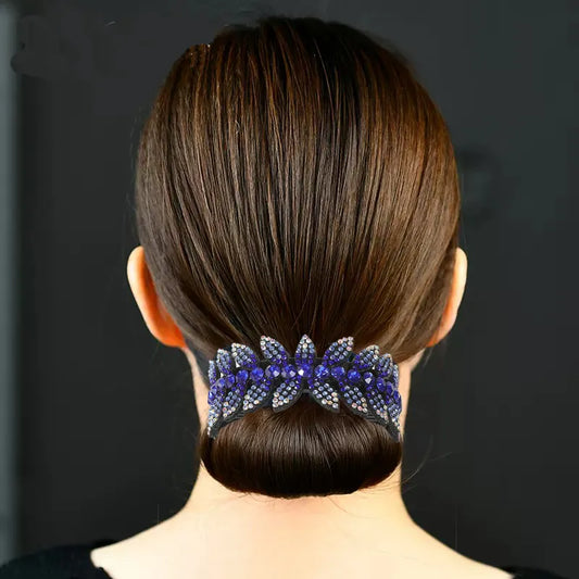 "Stylish Rhinestone Hair Clip: Add Glamour with Crystal Bird Nest Twist and Bun Holder - Perfect Hair Accessory for Women"