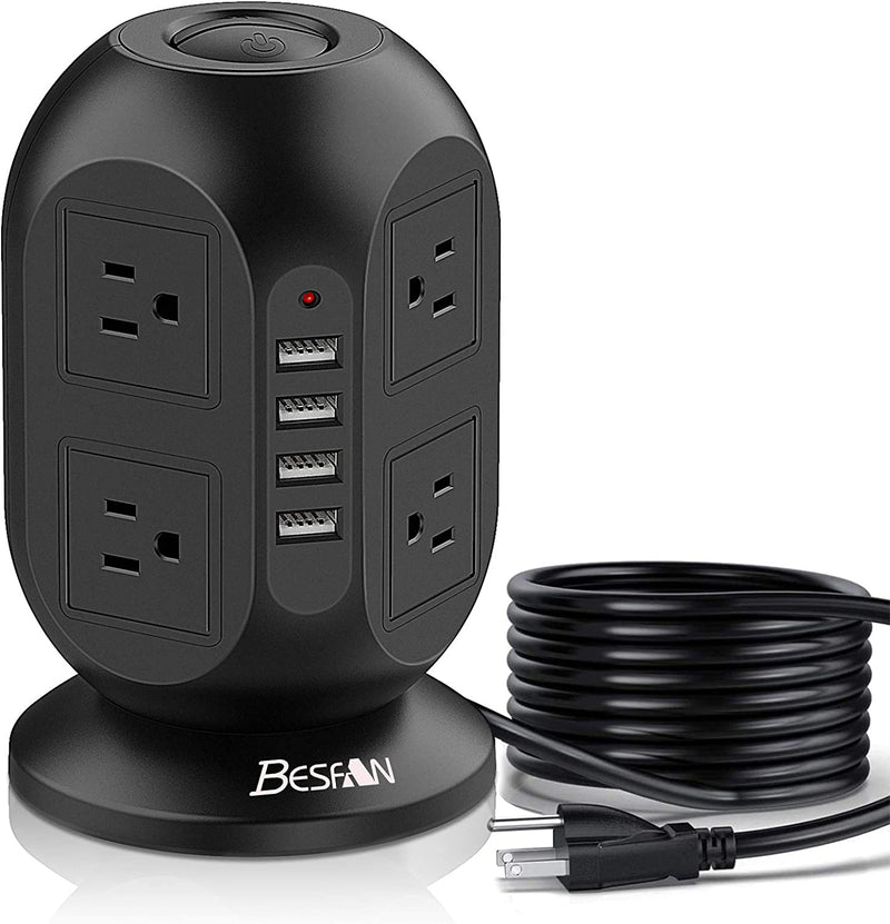 "Premium Tower Power Strip Surge Protector with Extended Cord – Safely and Efficiently Charge All Your Devices!"