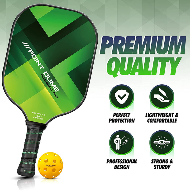 "Unleash Your Pickleball Power: Complete Set with High-Performance Graphite Carbon Paddle, 4 Pickleballs, Carry Case, and USAPA Approval"