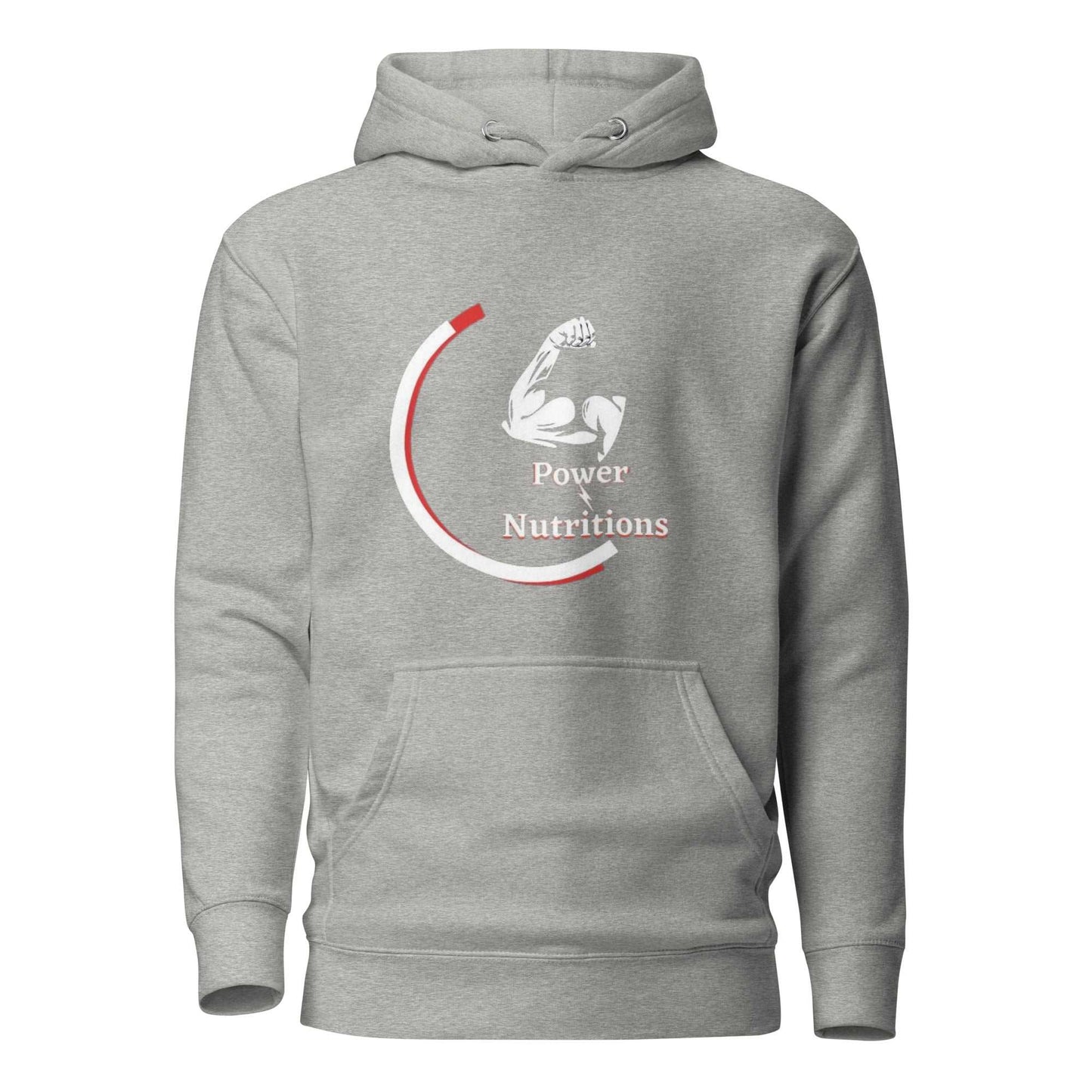 Professional title: "Unisex Hoodie by Power Nutritions"