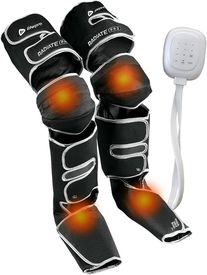 "Premium Leg Massager - Advanced Foot, Leg, and Calf Compression Therapy for Optimal Circulation Enhancement and Pain Alleviation - Includes Relaxing Heat and Enhanced Compression - Stylish, Tall, and Spacious Design"