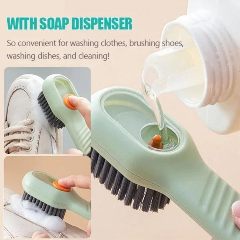 Multifunction Cleaning Shoe Brush Soft Automatic Liquid Shoe Brush Long Handle Clothes Brush Soap Brush with Hook Clean Tool