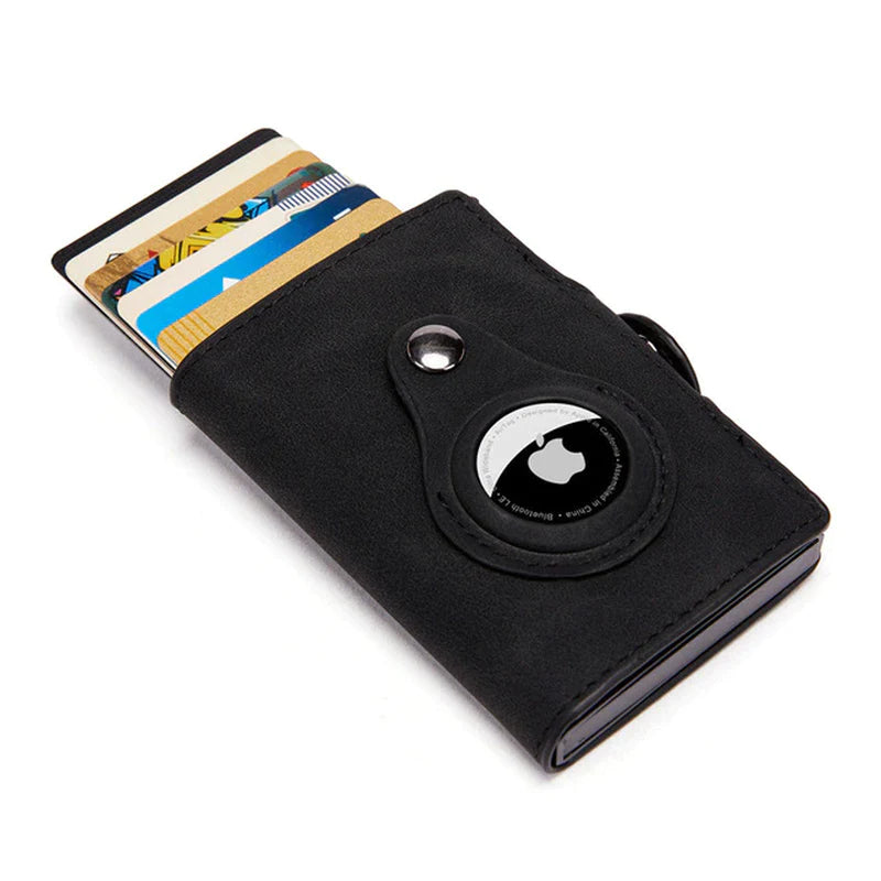 Luxury Leather Airtag Wallet: Stylish Anti-Lost Card Bag with Airtags Tracker Protection - Perfect for Men and Women