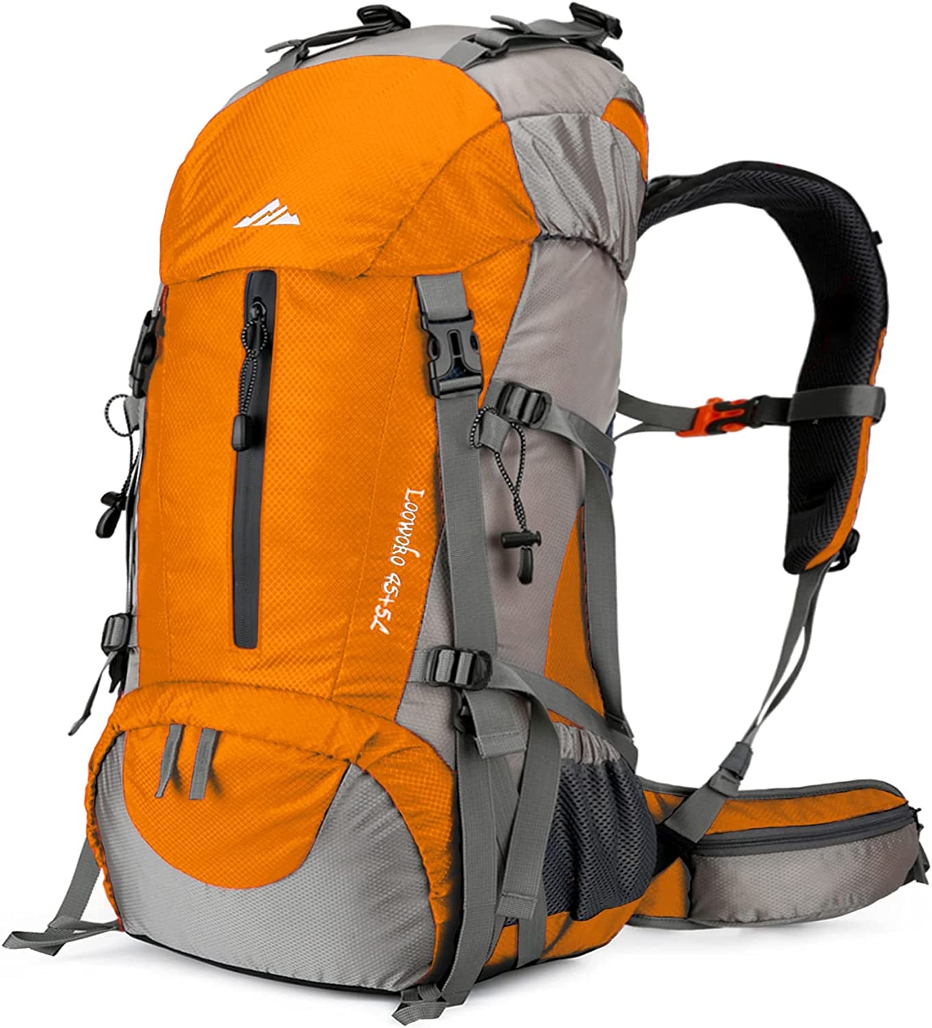 "Premium All-Weather Hiking Backpack - Loowoko 50L: Stay Dry and Equipped with the Waterproof Camping Essentials Bag, Complete with Rain Cover. Enjoy Unparalleled Comfort and Convenience with this Lightweight 45+5 Liter Backpacking Backpack!"