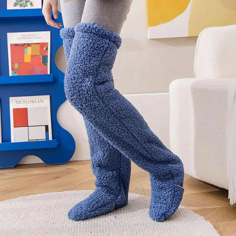 "High-Quality Thigh High Fuzzy Socks: Perfect for Office or Living Room, Suitable for Women and Kids"