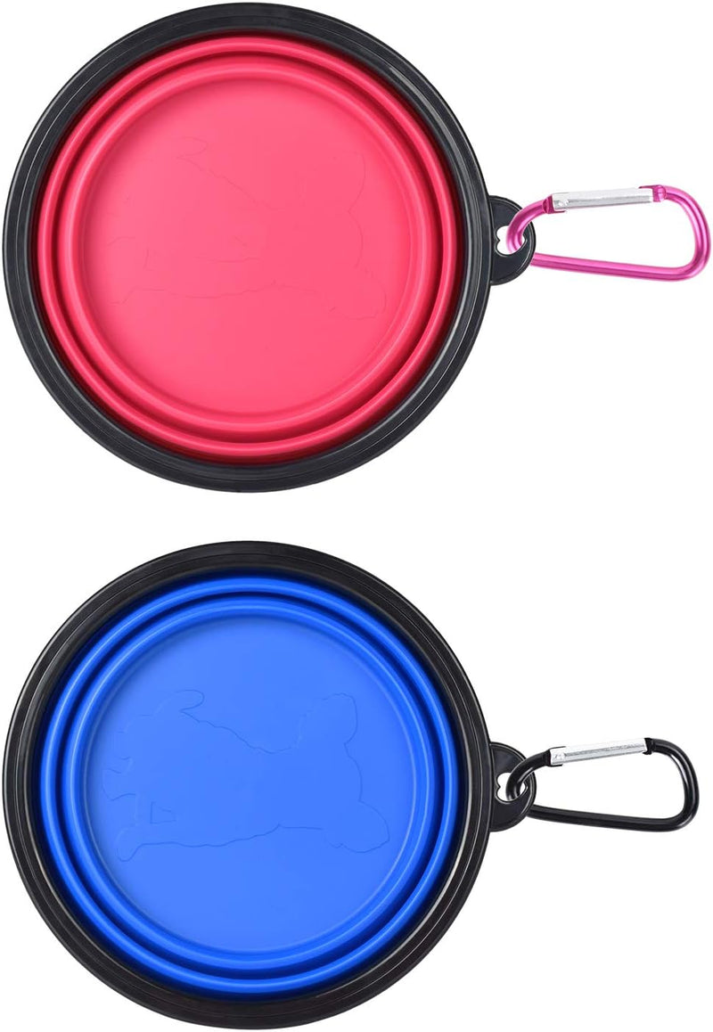 "Convenient 2-Pack Collapsible Dog Bowls for On-The-Go Pets – BPA Free, Dishwasher Safe, and Travel-Friendly!"