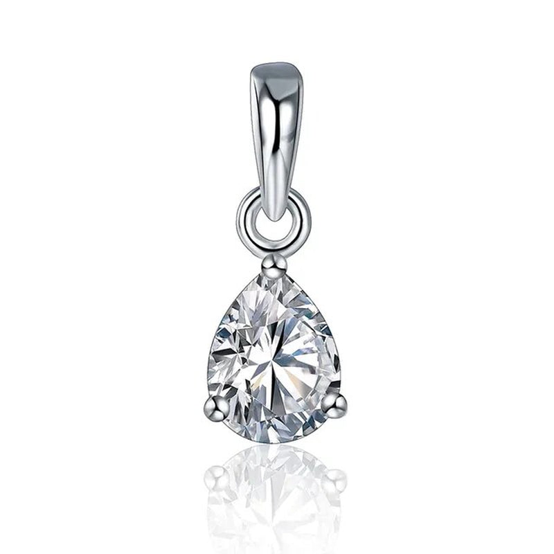 "Pear Shaped 10*8mm Moissanite Necklace in 925 Sterling Silver - Exquisite Fine Jewelry for Women and Girls - Diamond Test Passed - Ideal Gift"