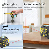 High-Precision 3-in-1 Laser Tape Measure Rangefinder with Intelligent Electronic Ruler and Infrared Technology for Building Distance Measurement