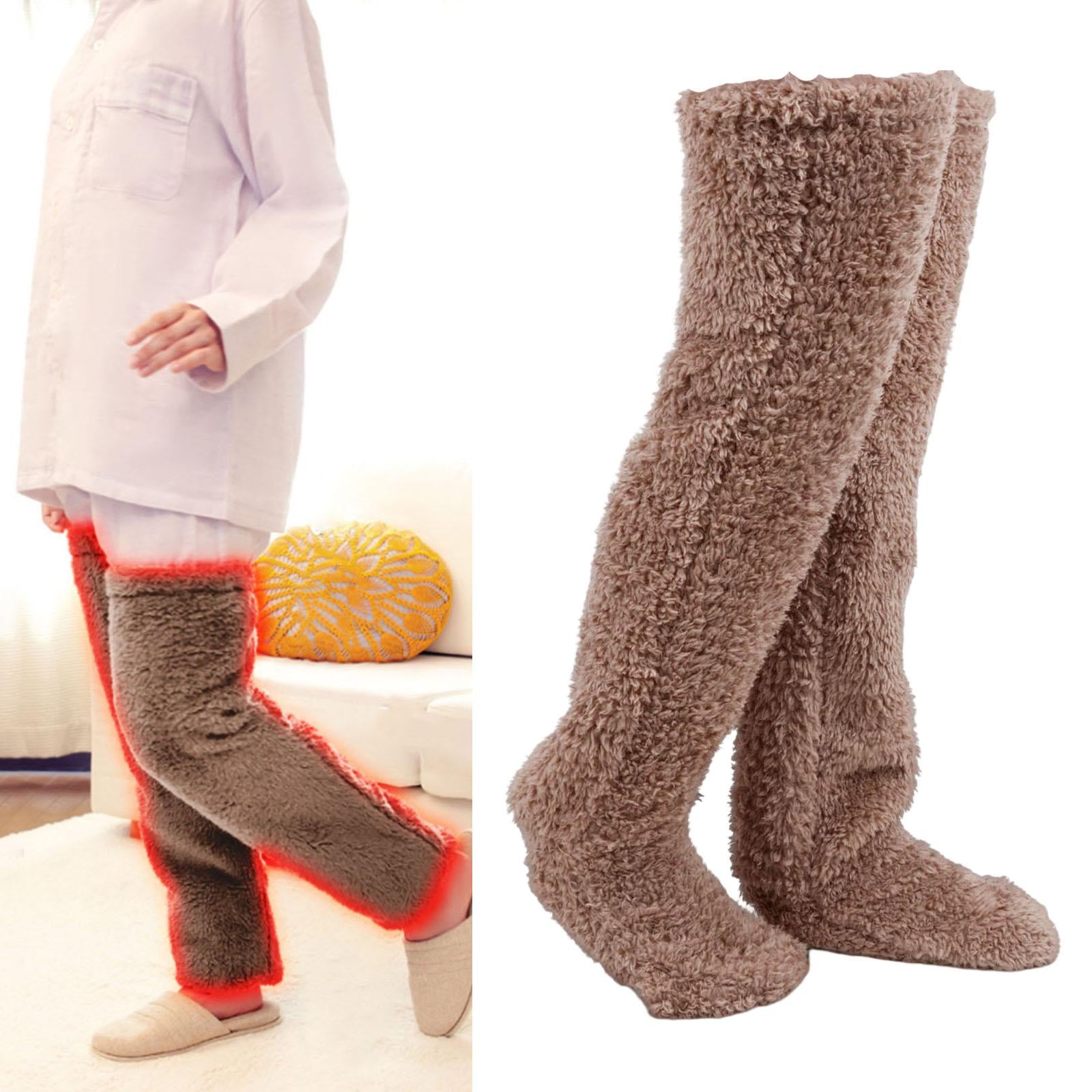 "High-Quality Thigh High Fuzzy Socks: Perfect for Office or Living Room, Suitable for Women and Kids"