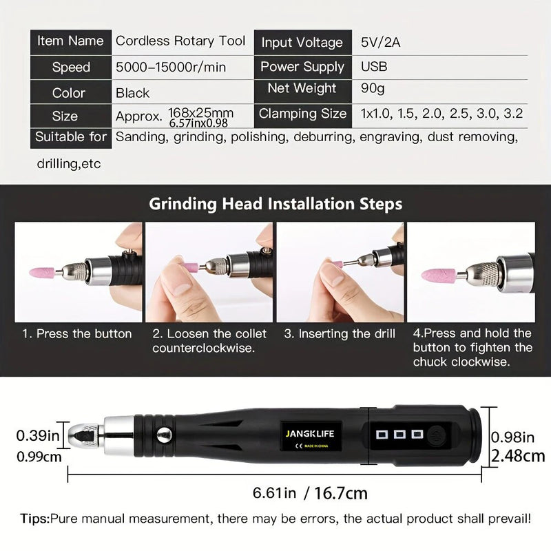 Professional Title: "Compact Electric Rotary Tool with Engraving and Grinding Capabilities"