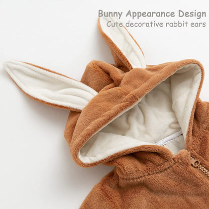 "Zip-Zap-Zoom: Ultimate Bunny Jumpsuit with Super Long Ears for Your Hopping Baby!"