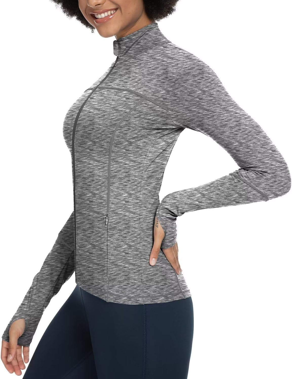 "Enhance Your Style and Energize Your Workout with the Premium Women's Full Zip Athletic Running Jacket - Ideal for Fitness, Yoga, and Exercise!"