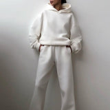 Cozy Chic: Women's Oversized Fleece Two-Piece Set for Autumn/Winter 2021