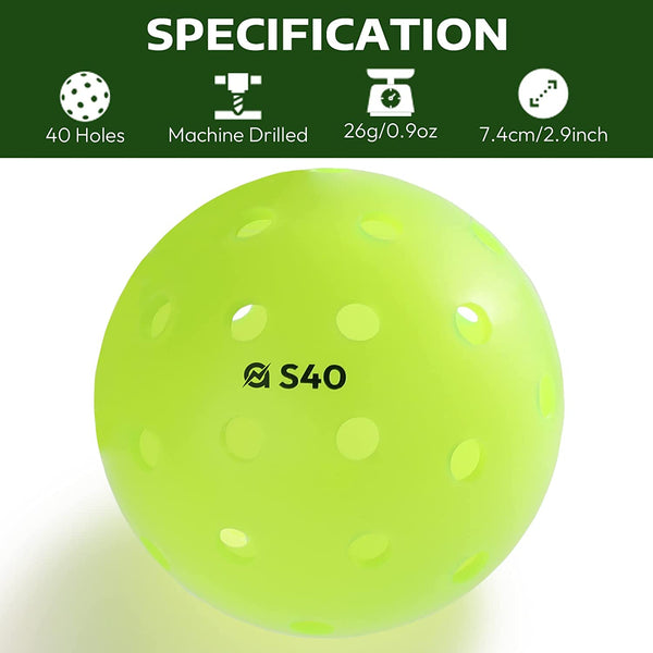 "Elevate Your Pickleball Performance with A11N S40 Outdoor Pickleball Balls - Approved by USA Pickleball, in Stylish Neon Green, Fuchsia, and Tangerine!"