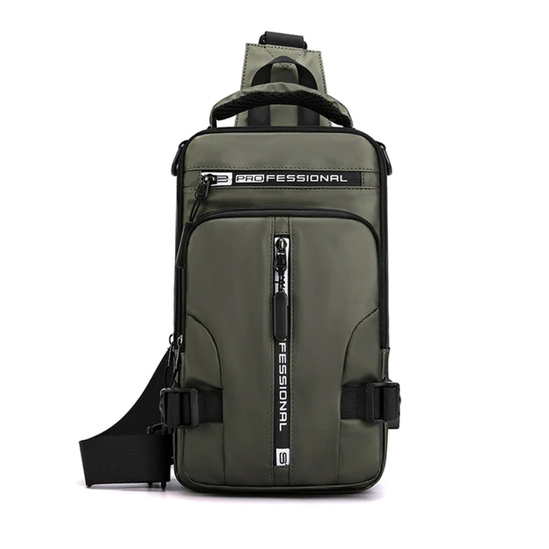 "Ultimate Men's Crossbody Bag: Stylish, Waterproof, and Equipped with USB Charging Port for On-the-Go Convenience!"