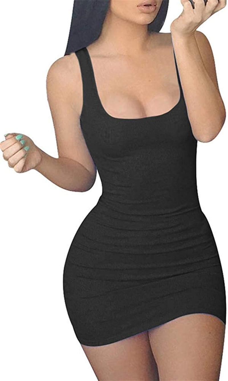 "Show off Your Style with our Stunning Women's Sleeveless Bodycon Mini Dress - Perfect for Summer Nights and Clubbing!"