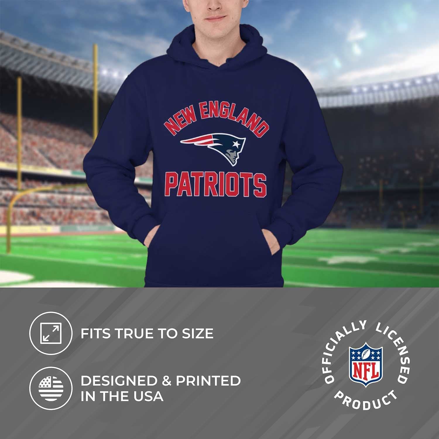"Embrace Game Day Comfort and Show Team Pride with our NFL Adult Gameday Hooded Sweatshirt - Experience the Ultimate Fan Luxury in Luxurious Poly Fleece Blend"