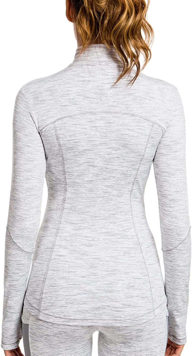 "Enhance Your Workout Experience with the Chic Women's Workout Jacket - Stay Fashionable with Full Zip, Flattering Slim Fit, Featherlight Design, and an Abundance of Convenient Pockets!"