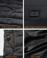 "Enhance Comfort and Warmth with the Men's Heated Vest - Customizable Heating Intensity, 9 Precise Heating Zones, and Convenient Cleaning Features!"