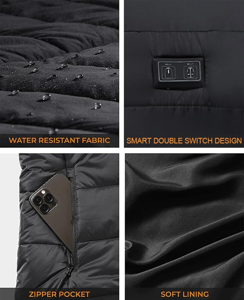 "Enhance Comfort and Warmth with the Men's Heated Vest - Customizable Heating Intensity, 9 Precise Heating Zones, and Convenient Cleaning Features!"