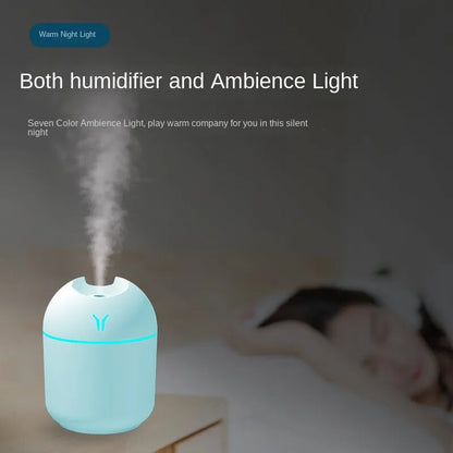 "Experience Serene Bliss: USB-Powered 250ML Mini Aromatherapy Humidifier with Romantic Light - Perfect for Home, Car, and Office Air Purification"