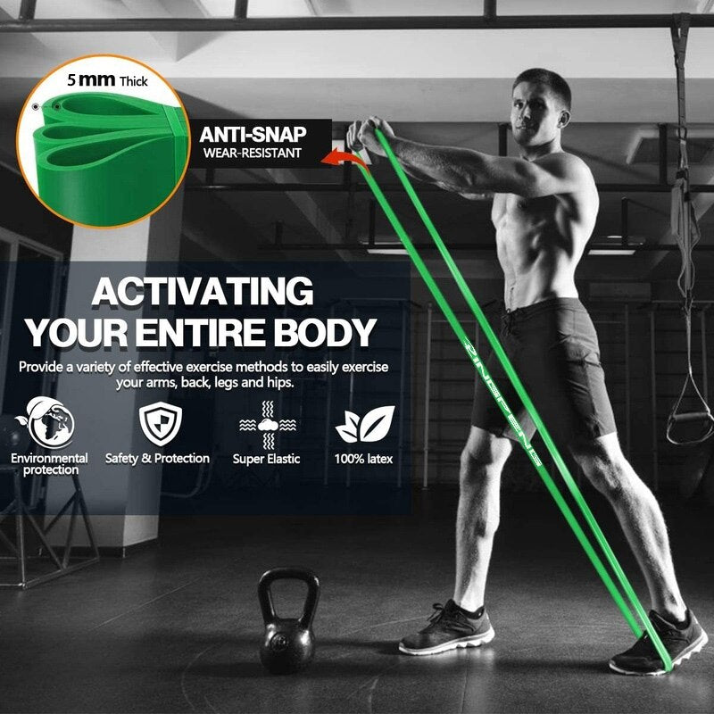 "Boost Your Fitness Journey with High Density Resistance Bands - Achieve Strength and Tone With this Complete Workout Set"