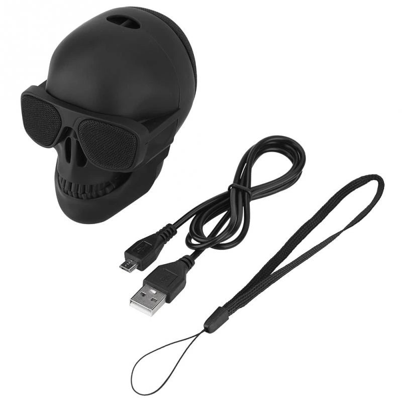 "Immerse Yourself in Music with our Skull Speaker: Wireless Bluetooth-Enabled Mini Stereo Sound System with Enhanced Bass and 5W Power - Perfect Portable Music Player in a Unique Skull Shape Design!"