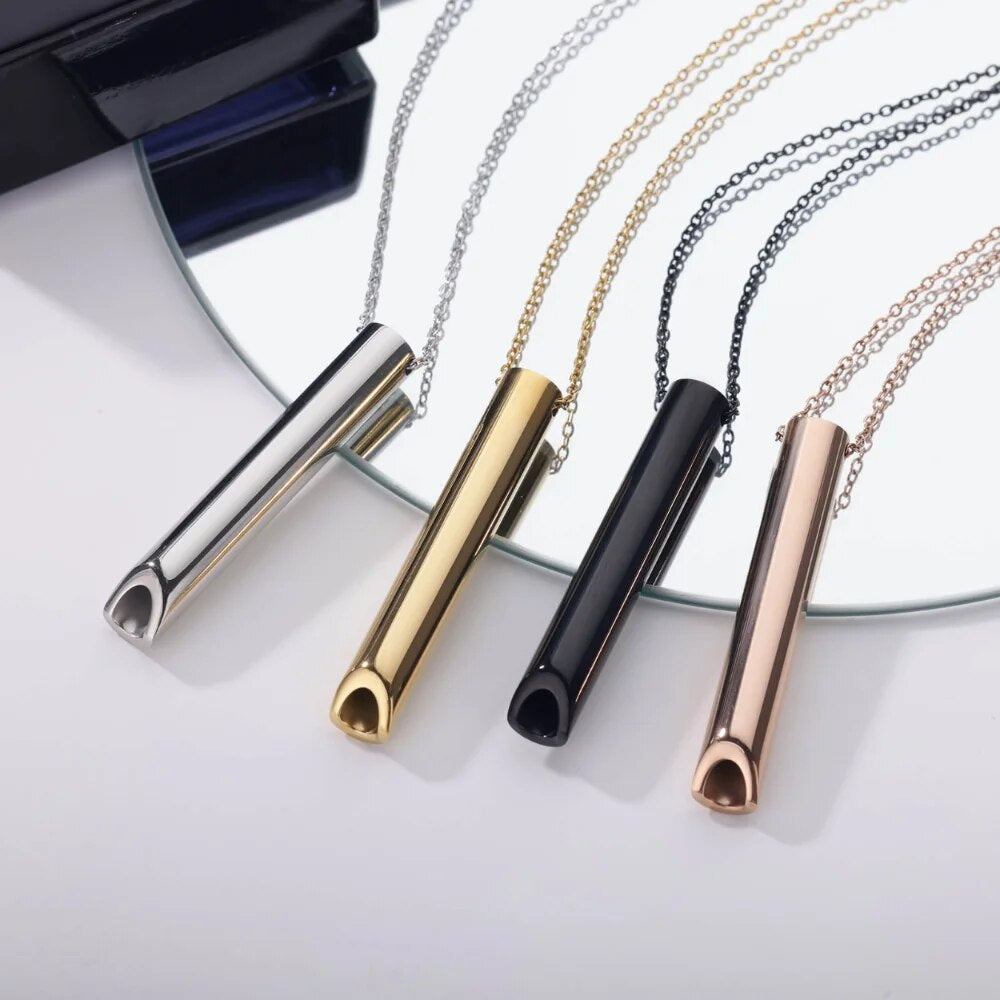 ```
ZenAura: Elegant Stainless Steel Anxiety Breathing Necklace - Experience Blissful Stress Relief and Meditation with this Stylish Yoga Ritual Necklace for Women - Avail Free Shipping Now!