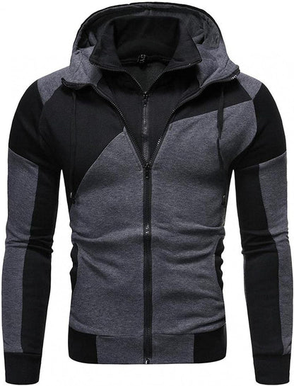 Professional title: Men's Colorblock Hoodies for Workout and Sport - Zip Up Athletic Jackets