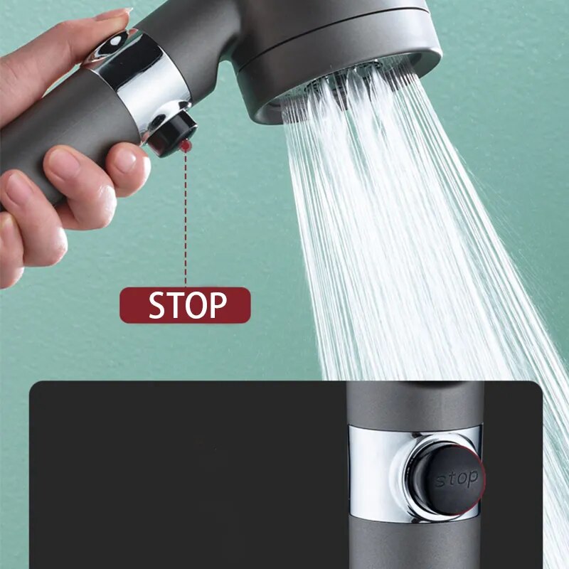 "Innovative High Pressure Showerhead with 3 Modes and Portable Filter for Rainfall Experience in the Bathroom"