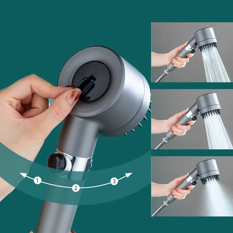 "Innovative High Pressure Showerhead with 3 Modes and Portable Filter for Rainfall Experience in the Bathroom"