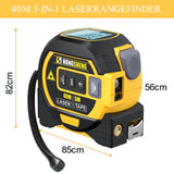 High-Precision 3-in-1 Laser Tape Measure Rangefinder with Intelligent Electronic Ruler and Infrared Technology for Building Distance Measurement