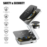 Professional title: "Versatile Foldable Magnetic Wireless Charger Stand for iPhone 15, 14, 13 Pro/Max/Plus and AirPods 3/2 - Fast Charging Dock and Holder"