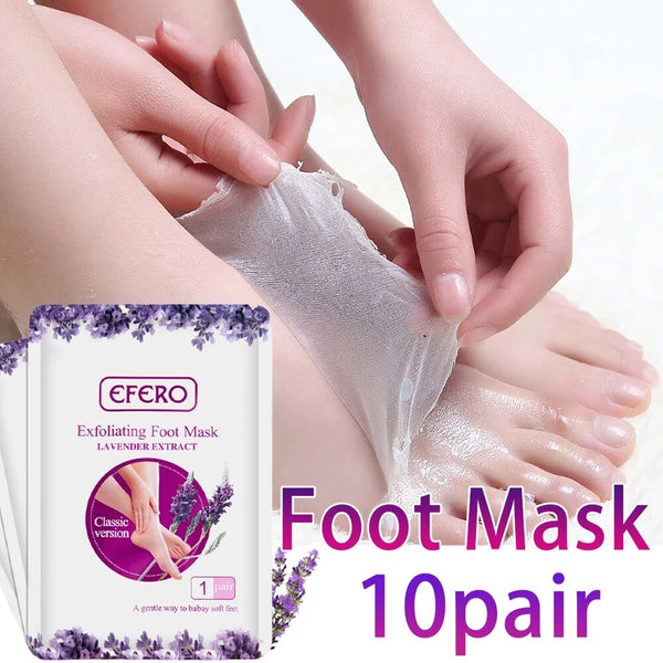 "Enhance Foot Health: 5 Sets of Exfoliating Foot Masks for Silky, Radiant Heels and Nourished Skin - Premium Foot Spa Pedicure Socks for Eliminating Dead Skin, Brightening and Repairing Cracked Feet"