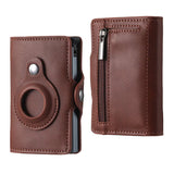 Luxury Leather Airtag Wallet: Stylish Anti-Lost Card Bag with Airtags Tracker Protection - Perfect for Men and Women