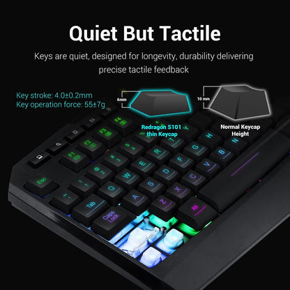 "Optimize Your Gaming Experience with the Redragon S101 Gaming Keyboard and M601 Mouse Combo - Showcasing RGB Backlighting and Customizable Functions [New and Improved Version]"