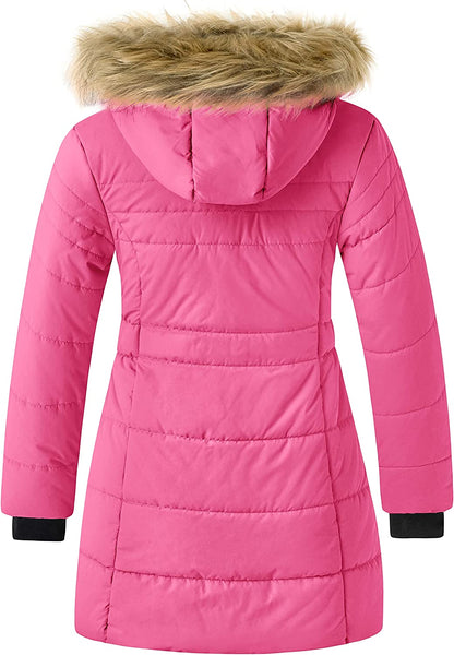 "Stay Cozy and Stylish with our Girls' Warm and Water Resistant Long Winter Coat Parka Puffer Jacket"