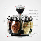 Professional rewrite: ```Kitchen Spice and Seasoning Jar Set with Rotating Holder for Condiments, Salt, Pepper, and Sprays - Organized Storage Rack```