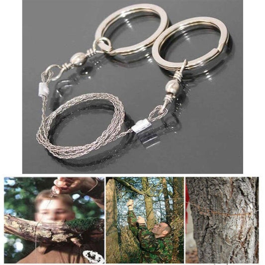 "High-Quality Stainless Steel Wire Pocket Saw Kit with Finger Handle for Outdoor Camping, Hiking, and Emergency Situations"
