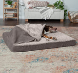 Professional Product Title: "Premium Cooling Gel Dog Bed with Removable Washable Cover - Designed for Large Dogs up to 95 lbs - Berber & Suede Blanket Top Mattress - Gray, Jumbo/XL Size"