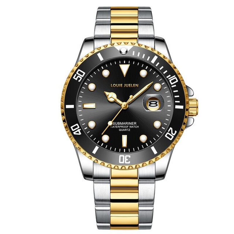 "Stylish Men's Night Light Watch with Solid Steel Belt - 2021's Hottest Fashion Calendar Timepiece!"