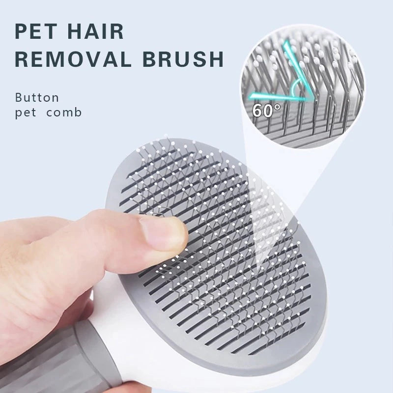 "Ultimate Pet Grooming Tool: Self-Cleaning Brush for Dogs and Cats - Say Goodbye to Pet Hair with Ease!"