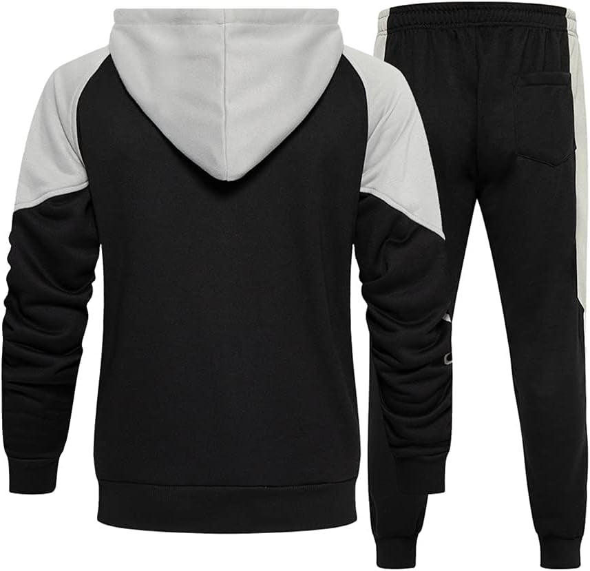 "Premium Men's Athletic Tracksuit: Hooded, Full-Zip Jogging Sweatpants Set for Unmatched Comfort and Style"