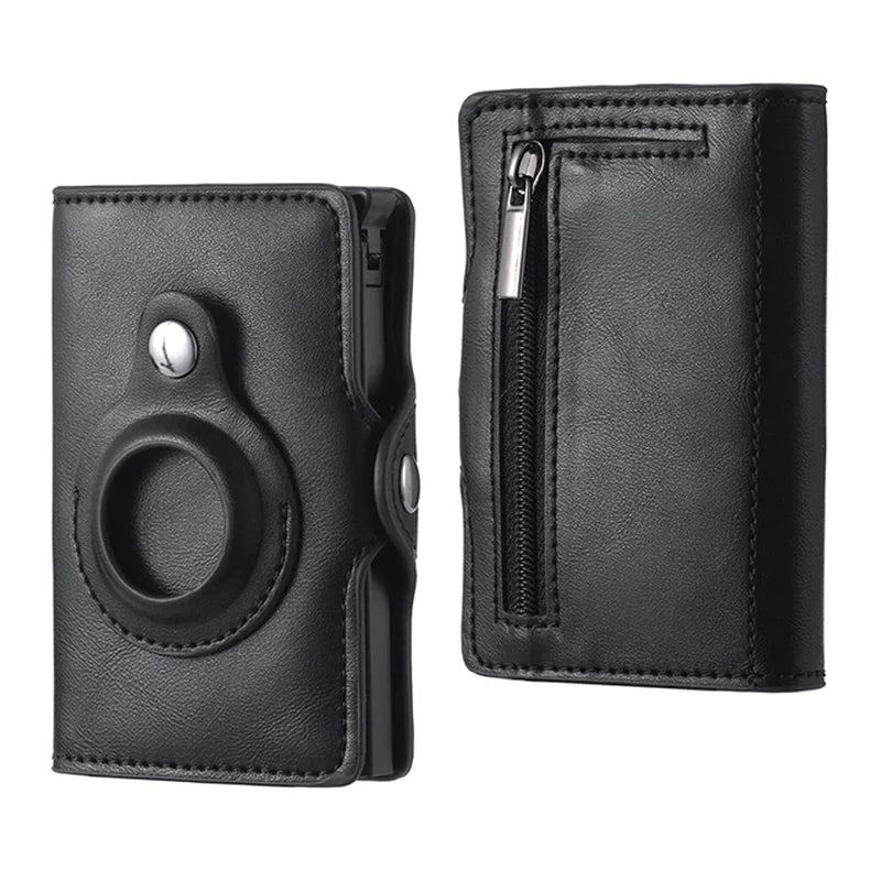 Luxury Leather Airtag Wallet: Stylish Anti-Lost Card Bag with Airtags Tracker Protection - Perfect for Men and Women