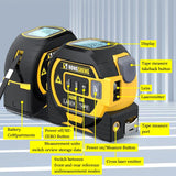 High-Precision 3-in-1 Laser Tape Measure Rangefinder with Intelligent Electronic Ruler and Infrared Technology for Building Distance Measurement