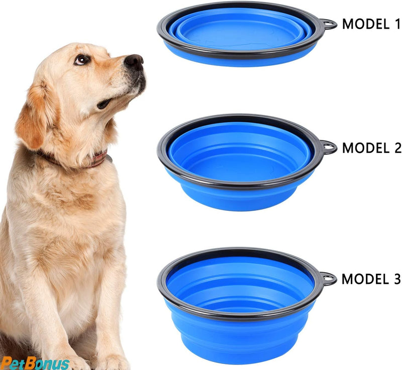 "Convenient 2-Pack Collapsible Dog Bowls for On-The-Go Pets – BPA Free, Dishwasher Safe, and Travel-Friendly!"