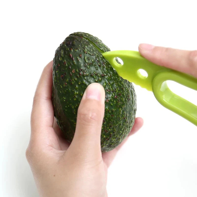 "Ultimate Avocado Tool: 3-in-1 Slicer, Corer, Butter Fruit Peeler - Perfect Kitchen Gadget for Hassle-Free Avocado Prep!"